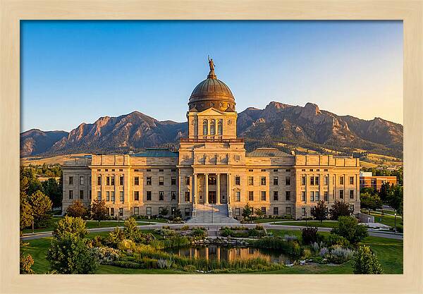 Montana State Capitol At Sunset