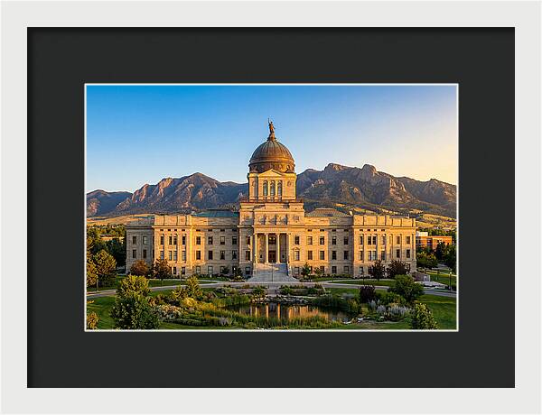 Montana State Capitol At Sunset