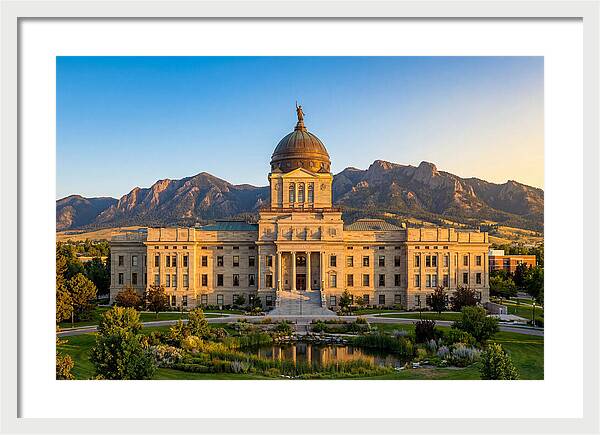 Montana State Capitol At Sunset
