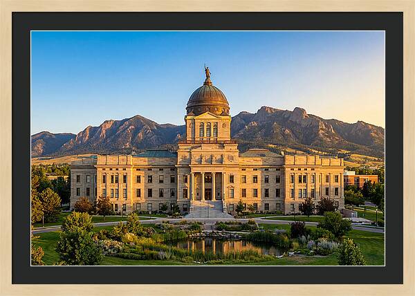 Montana State Capitol At Sunset