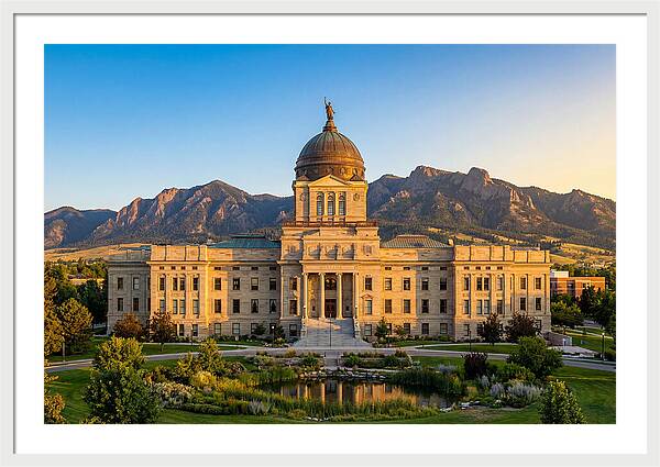 Montana State Capitol At Sunset