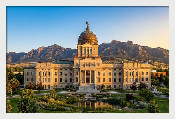 Montana State Capitol At Sunset