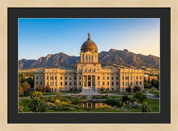 Montana State Capitol At Sunset