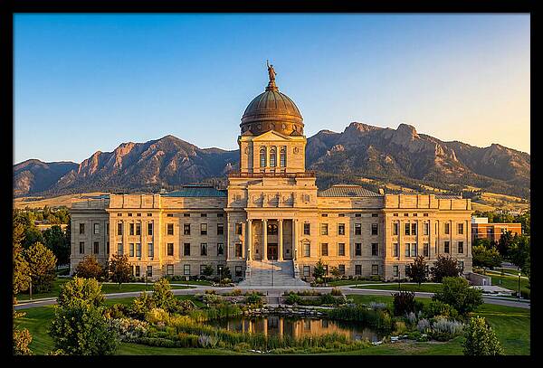 Montana State Capitol At Sunset