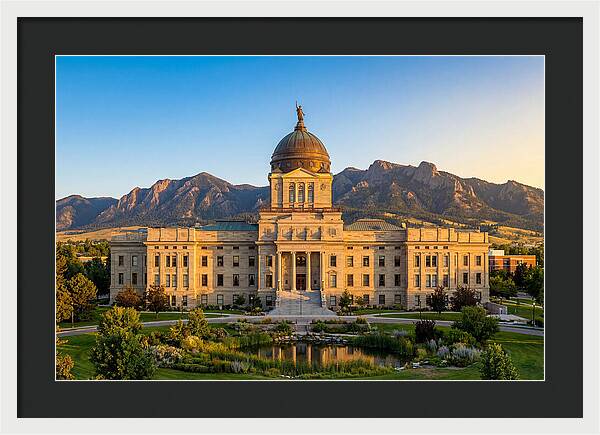 Montana State Capitol At Sunset