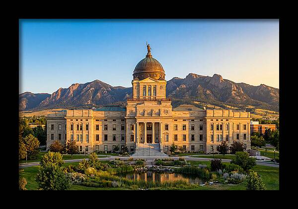 Montana State Capitol At Sunset