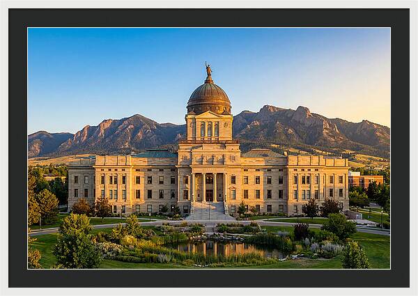 Montana State Capitol At Sunset