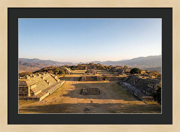 Monte Alban Ruins At Golden Hour