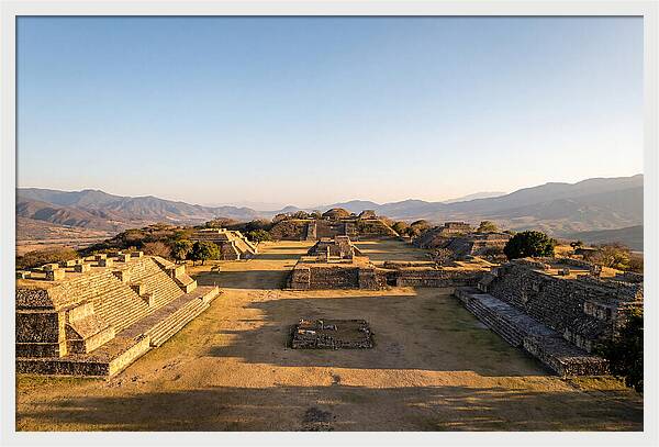 Monte Alban Ruins At Golden Hour