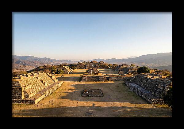 Monte Alban Ruins At Golden Hour