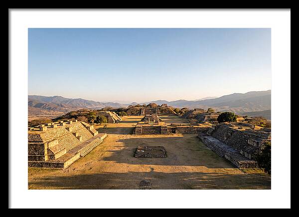Monte Alban Ruins At Golden Hour