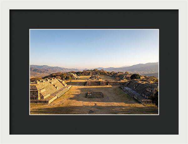 Monte Alban Ruins At Golden Hour