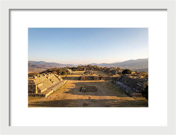 Monte Alban Ruins At Golden Hour