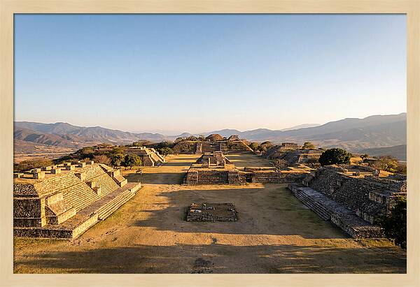 Monte Alban Ruins At Golden Hour