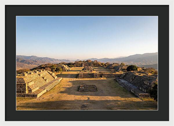 Monte Alban Ruins At Golden Hour