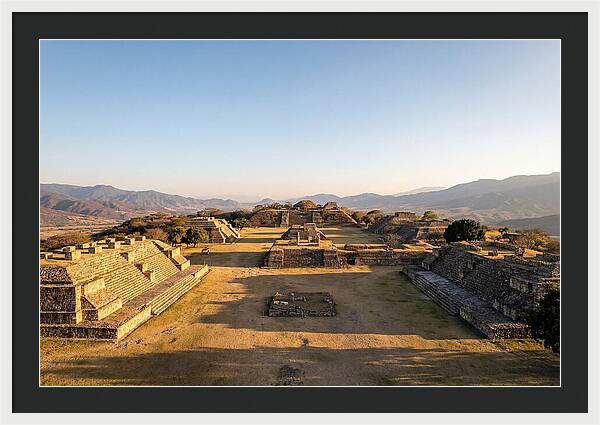 Monte Alban Ruins At Golden Hour
