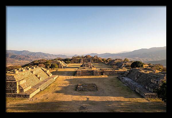 Monte Alban Ruins At Golden Hour