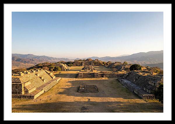 Monte Alban Ruins At Golden Hour