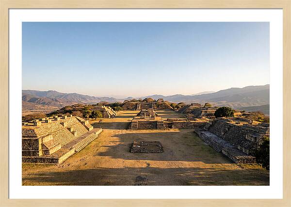 Monte Alban Ruins At Golden Hour