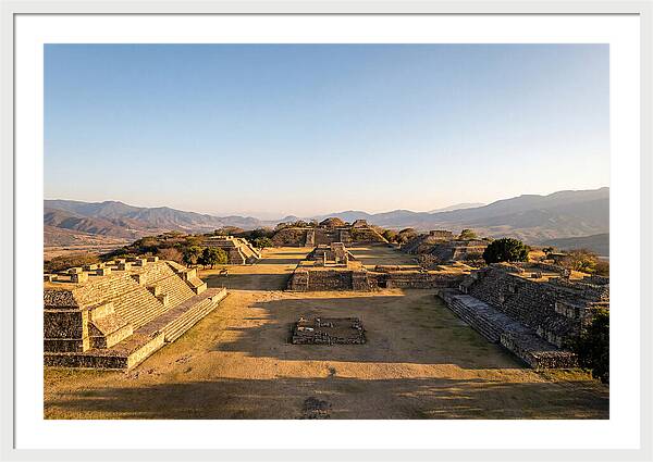 Monte Alban Ruins At Golden Hour