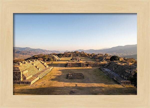 Monte Alban Ruins At Golden Hour