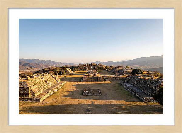 Monte Alban Ruins At Golden Hour