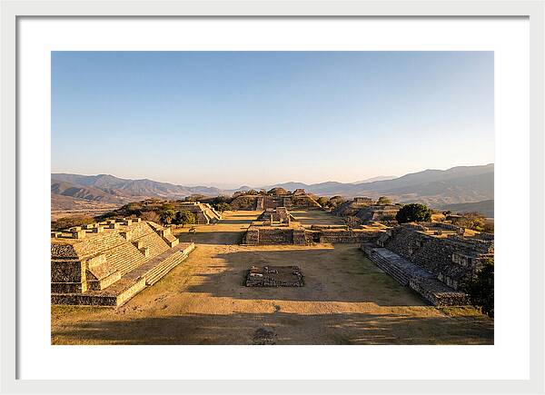 Monte Alban Ruins At Golden Hour