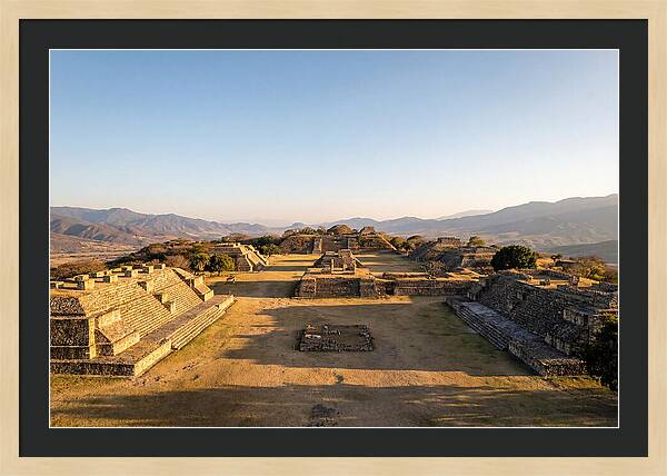 Monte Alban Ruins At Golden Hour