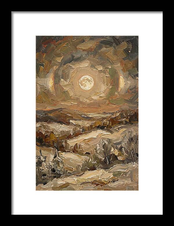 Moon Dogs Flanking Winter Full Moon