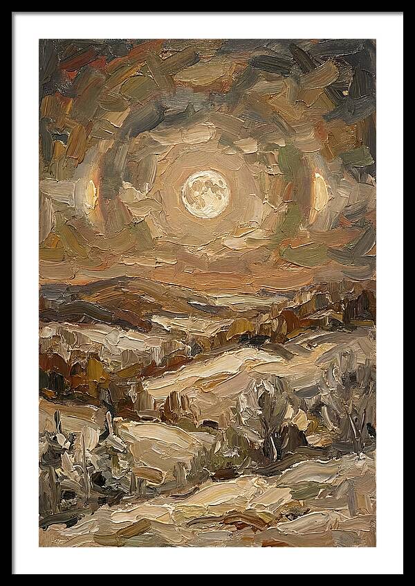 Moon Dogs Flanking Winter Full Moon