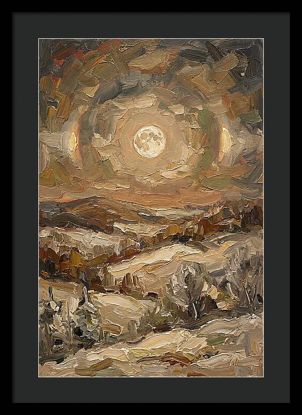 Moon Dogs Flanking Winter Full Moon