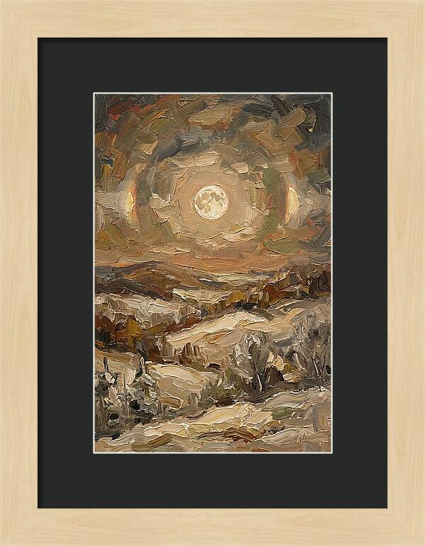 Moon Dogs Flanking Winter Full Moon