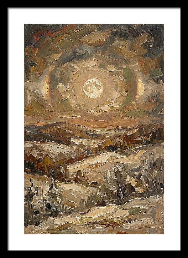 Moon Dogs Flanking Winter Full Moon