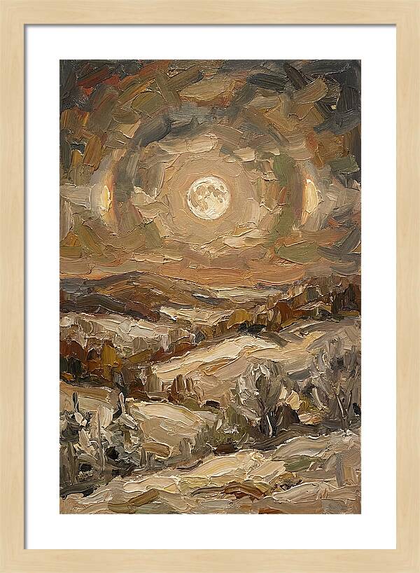 Moon Dogs Flanking Winter Full Moon