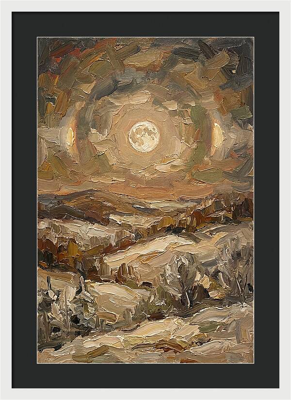 Moon Dogs Flanking Winter Full Moon