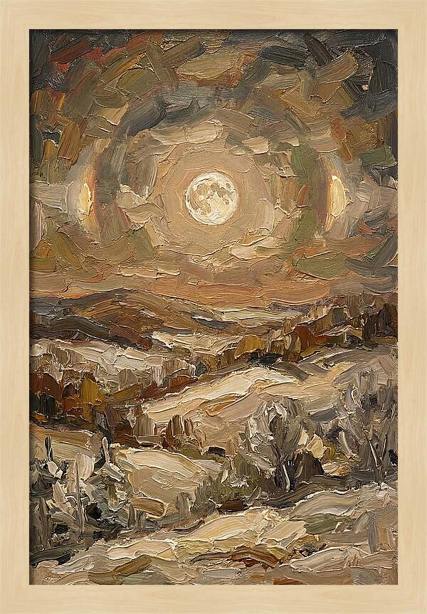 Moon Dogs Flanking Winter Full Moon
