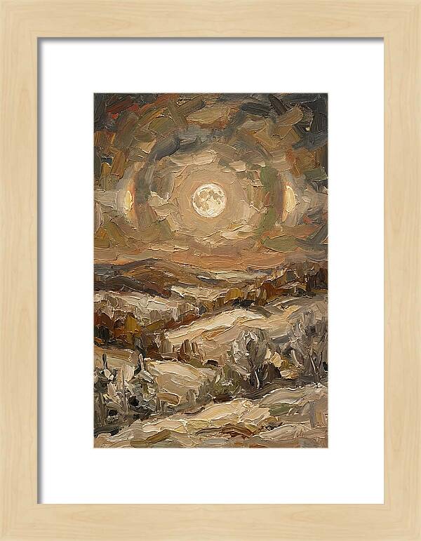 Moon Dogs Flanking Winter Full Moon