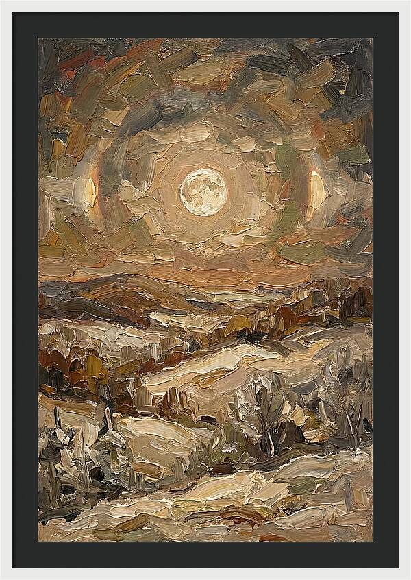 Moon Dogs Flanking Winter Full Moon