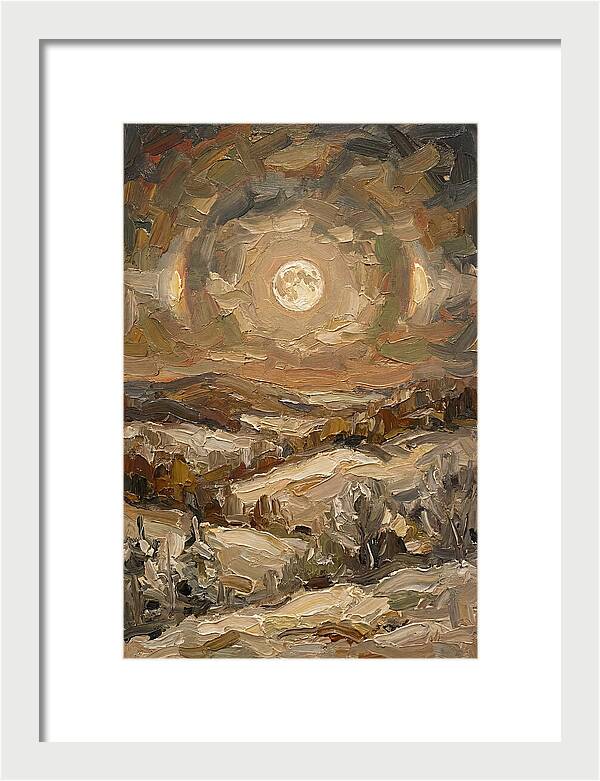 Moon Dogs Flanking Winter Full Moon