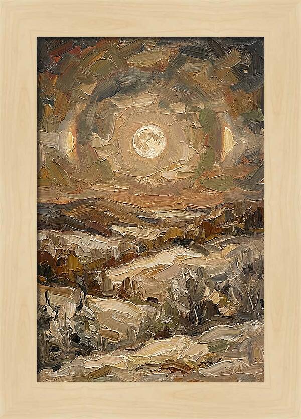 Moon Dogs Flanking Winter Full Moon