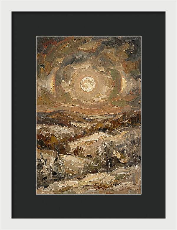 Moon Dogs Flanking Winter Full Moon