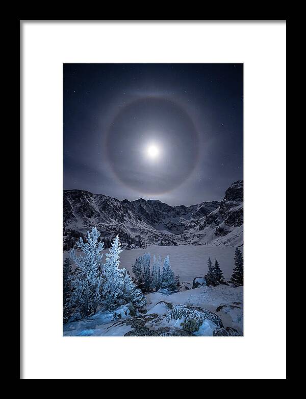 Moon Halo Over Frozen Landscape