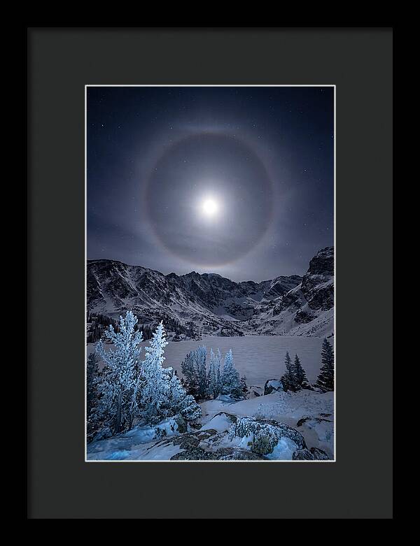 Moon Halo Over Frozen Landscape