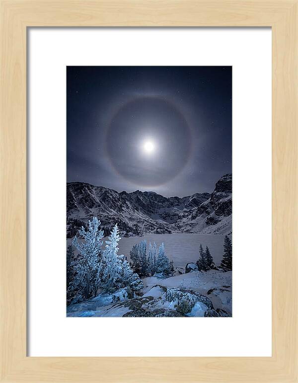 Moon Halo Over Frozen Landscape