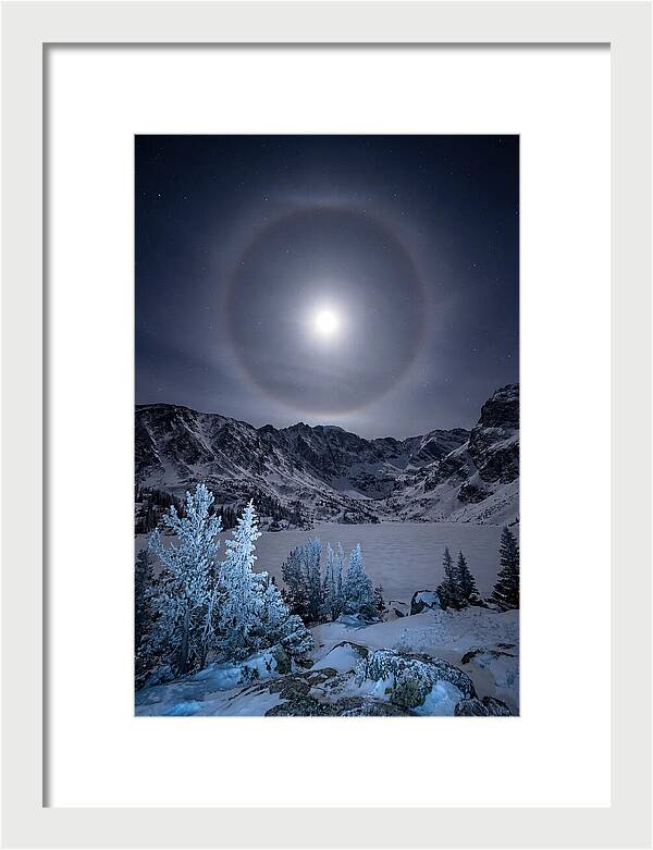 Moon Halo Over Frozen Landscape