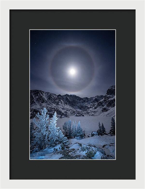 Moon Halo Over Frozen Landscape