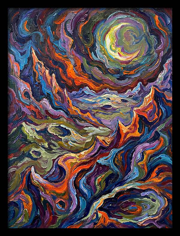 Moonlit Expressionist Landscape