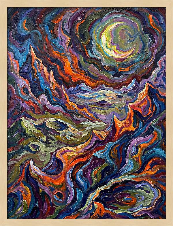 Moonlit Expressionist Landscape