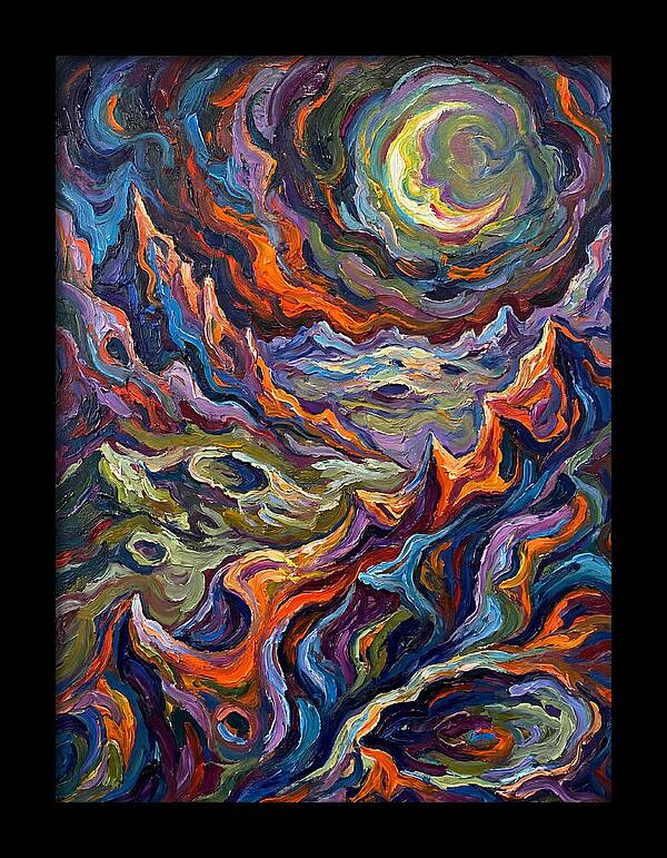 Moonlit Expressionist Landscape