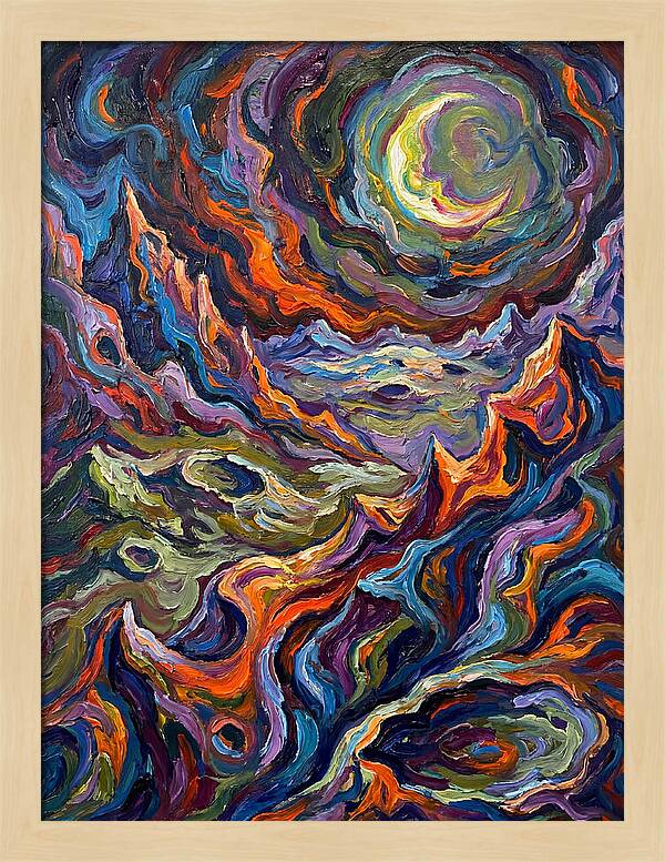 Moonlit Expressionist Landscape